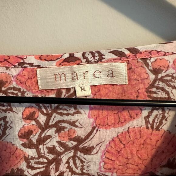 Tuckernuck Marea Pink White Floral Cotton Long Sleeve Tassel Block Print Top M - Picture 13 of 13